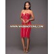 Sexy solid color halter neck printing golden striped open out backless decorate zipper midi women bandage dresses 8204