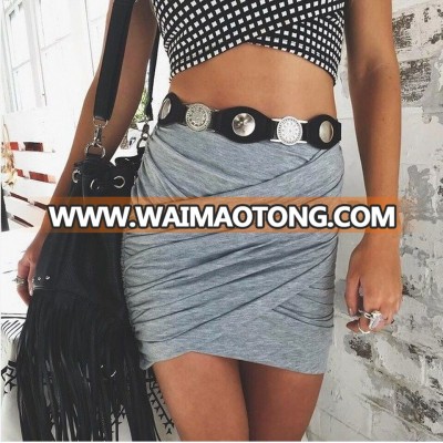 2017 Europe United States Wish Amazon ebay Hot Sale sexy night club Wear pleated hip Tight Mini skirts Women Cross Bodycon Skirt