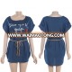 ladies short sleeve soft denim blouse casual style